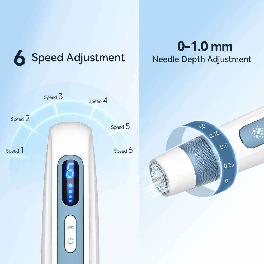 Hydra Pen H5 med display til seks hastigheder og manuel dybdering fra 0 til 1,0 mm